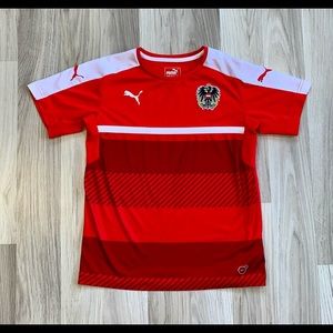 Austria 2016 Puma Dry Cell Soccer Jersey. Size Youth Large